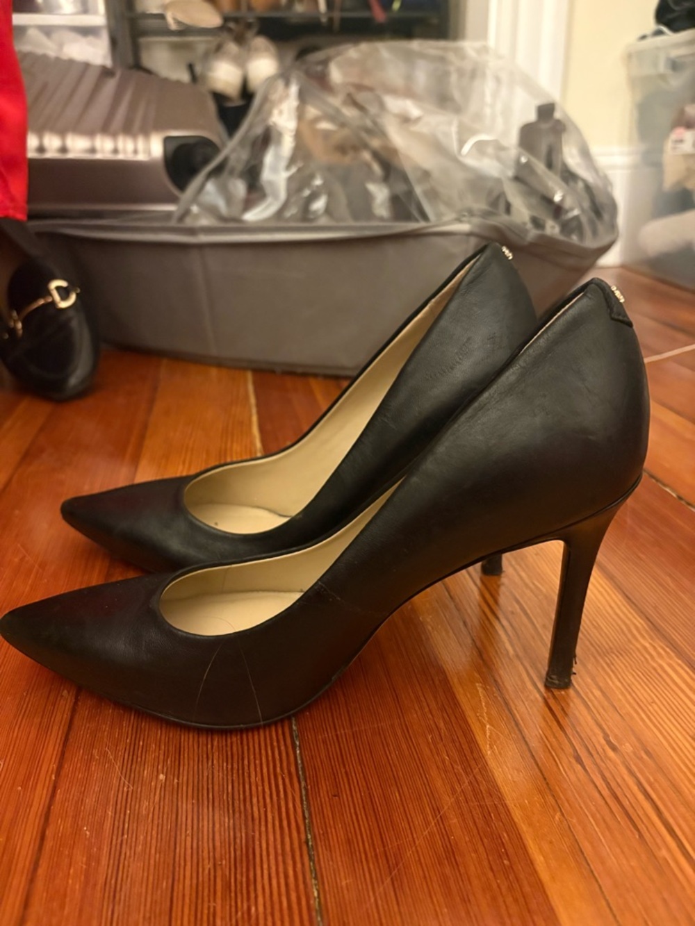Sam Edelman Black Pointed-Toe Stiletto Pumps